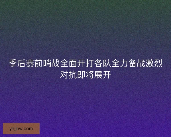季后赛前哨战全面开打各队全力备战激烈对抗即将展开
